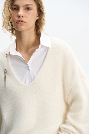 Fox Down Jumper - BRUSNIKA Women Clothes