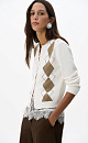 Argyle patterned cardigan - BRUSNIKA. Women clothes