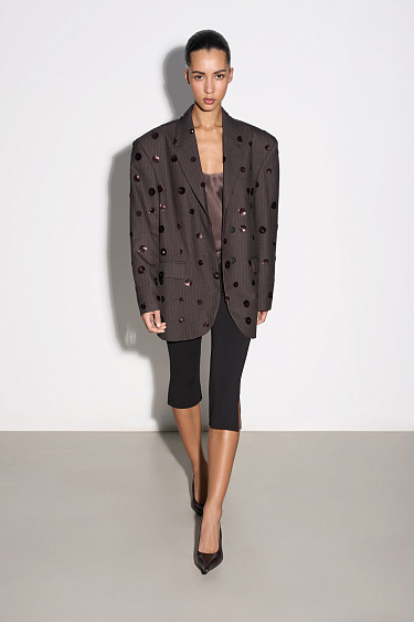 Single-breasted jacket with sequins - BRUSNIKA Women Clothes
