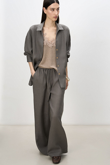 Linen trousers with drawstring - BRUSNIKA Women Clothes