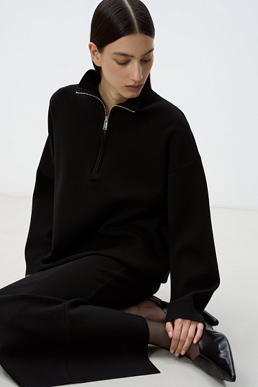 viscose jumper with a stand collar - BRUSNIKA Women Clothes
