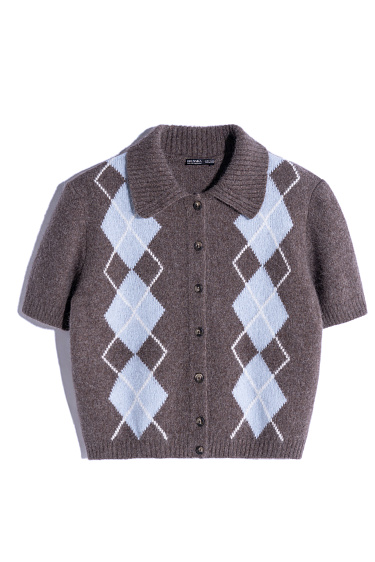 cardigan with an argyle pattern - BRUSNIKA Women Clothes
