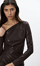 Maxi dress with an asymmetrical neckline and draping - BRUSNIKA. Women clothes