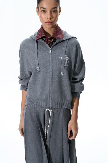 Knitted bomber made of wool - BRUSNIKA Women Clothes