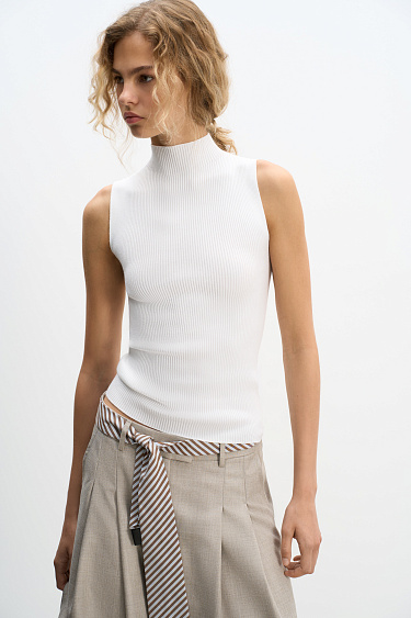 Viscose top with a high collar - BRUSNIKA Women Clothes