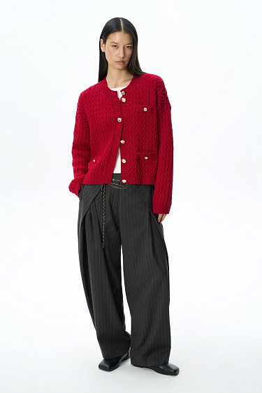 Extrafine Merino Wool Cardigan - BRUSNIKA Women Clothes