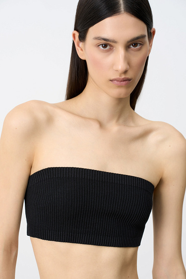 Ribbed Bandeau Top - BRUSNIKA Women Clothes