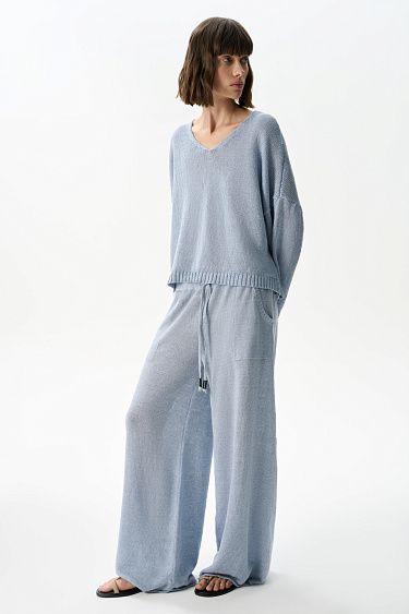 100% linen wide pants - BRUSNIKA Women Clothes