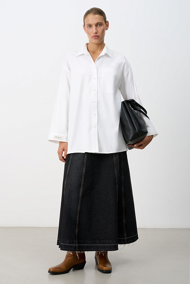 Shirt with a patch pocket on the chest - BRUSNIKA Women Clothes