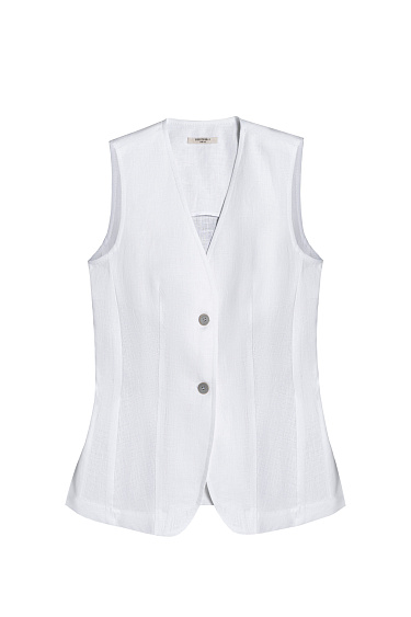 Long-sleeved vest made of 100% linen - BRUSNIKA Women Clothes