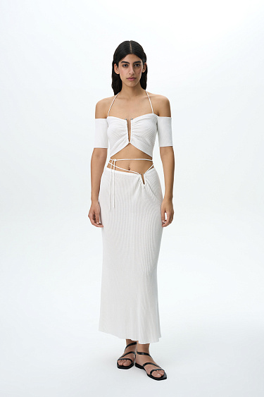Maxi skirt with metal detail - BRUSNIKA Women Clothes