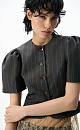 Striped jacket with puffed sleeves - BRUSNIKA. Women clothes
