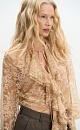 Blouse with lace frill - BRUSNIKA. Women clothes