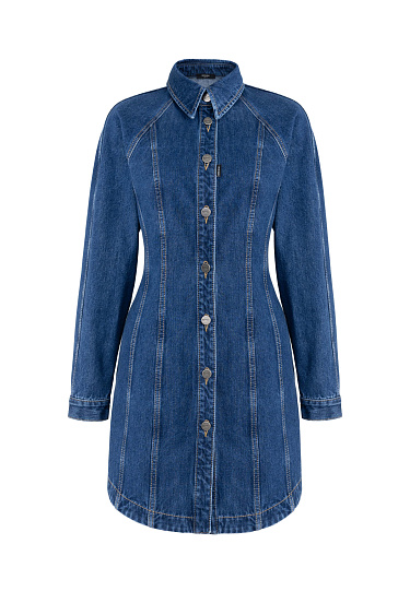 100% cotton denim mini dress - BRUSNIKA Women Clothes