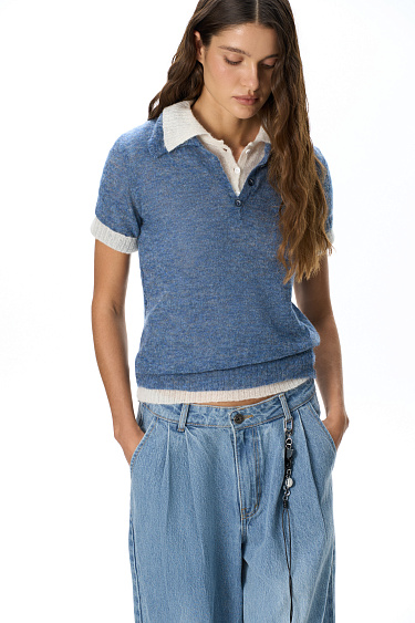 Knitted wool T-shirt - BRUSNIKA Women Clothes