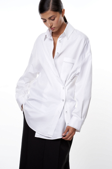 Cotton straight-fit shirt - BRUSNIKA Women Clothes