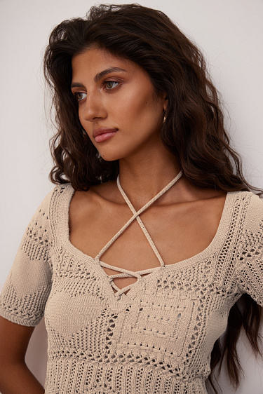 Patchwork top - BRUSNIKA Women Clothes