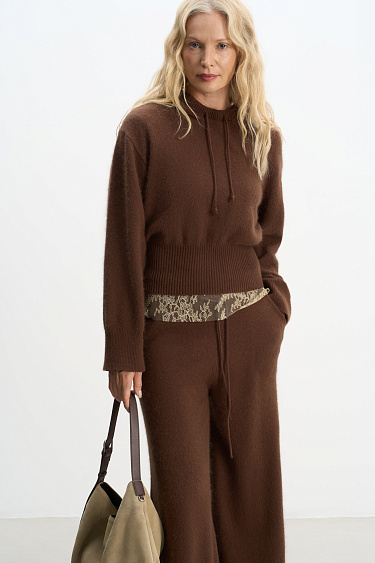 Raccoon fur hoodie - BRUSNIKA Women Clothes