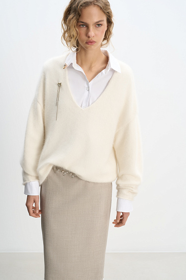 Fox Down Jumper - BRUSNIKA Women Clothes