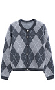 Cashmere cardigan with an Argyle pattern - BRUSNIKA. Women clothes