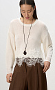 Short-sleeved linen jumper with lace - BRUSNIKA. Women clothes