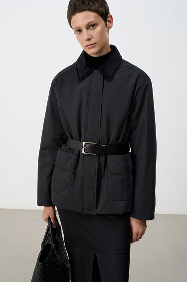 Jacket with a turn-down collar - BRUSNIKA Women Clothes