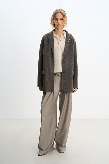 Single-breasted jacket-coat - BRUSNIKA Women Clothes