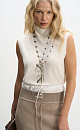 Knitted vest with a high collar - BRUSNIKA. Women clothes