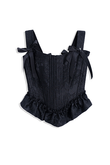 Jacquard-patterned corset with back lacing - BRUSNIKA Women Clothes