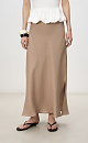 100% linen midi skirt with a slit - BRUSNIKA. Women clothes