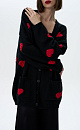 Knitted cardigan with hearts - BRUSNIKA. Women clothes