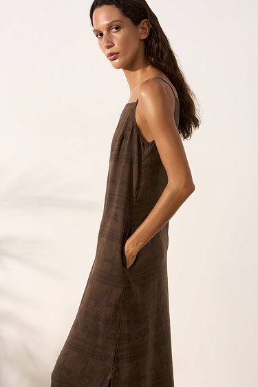 Sundress with ethnic print - BRUSNIKA Women Clothes