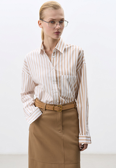 Two-tone oversized shirt - BRUSNIKA Women Clothes