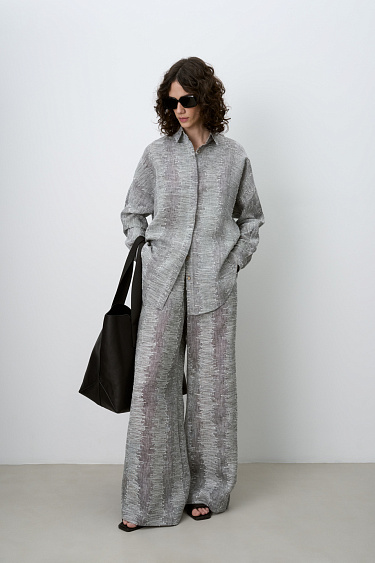 100% linen shirt with a print - BRUSNIKA Women Clothes