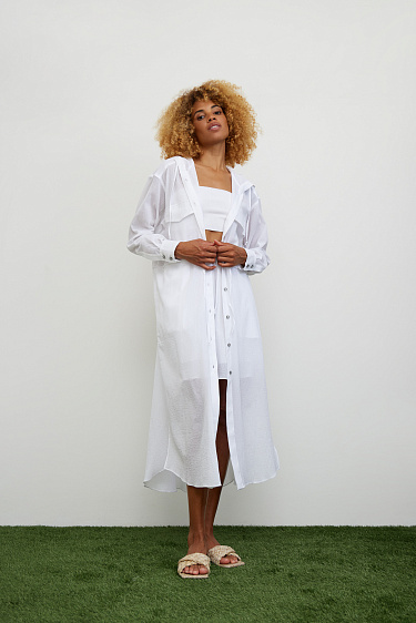 Hooded lightweight dress - BRUSNIKA Women Clothes