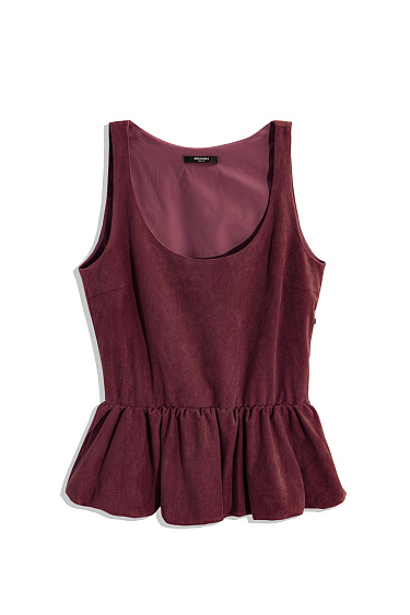 Suede top with peplum - BRUSNIKA Women Clothes