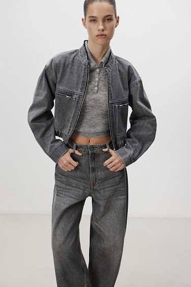 Denim bomber jacket - BRUSNIKA Women Clothes