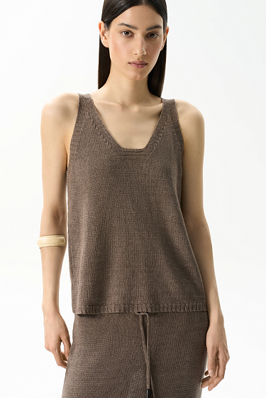 100% linen knit top - BRUSNIKA Women Clothes