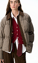 Plaid down jacket with a turn-down collar - BRUSNIKA. Women clothes
