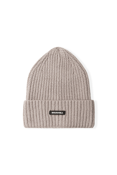 Knitted foldover cuff hat   - BRUSNIKA Women Clothes