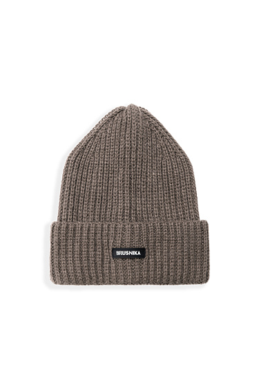 Knitted foldover cuff hat   - BRUSNIKA Women Clothes