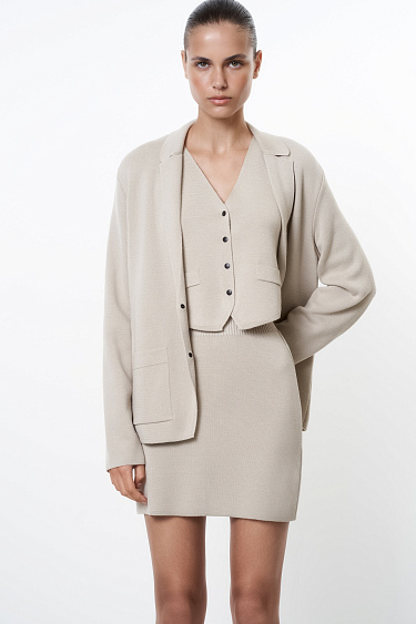 Knitted mini skirt with side closure - BRUSNIKA Women Clothes