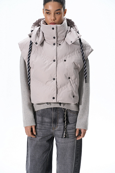 Down-filled vest with double stitching - BRUSNIKA Women Clothes