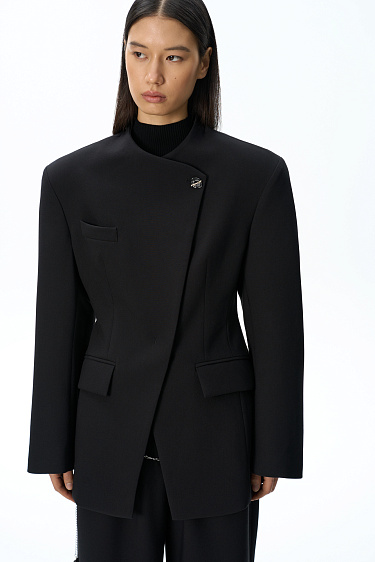 Viscose jacket with large shoulders - BRUSNIKA Women Clothes