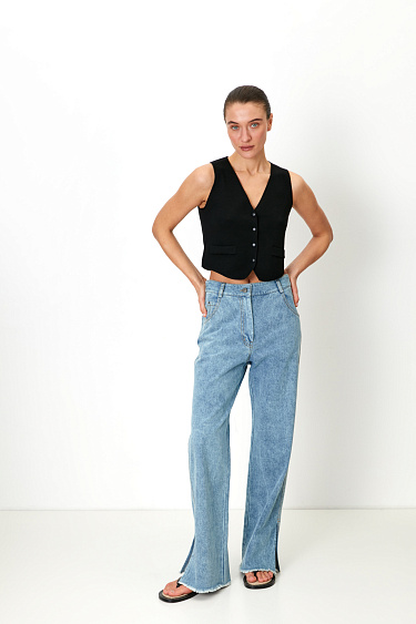 High rise straight jeans - BRUSNIKA Women Clothes