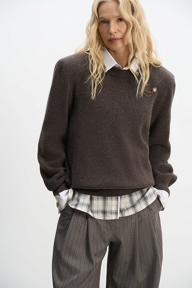 Jumper with shoulder pads - BRUSNIKA Women Clothes