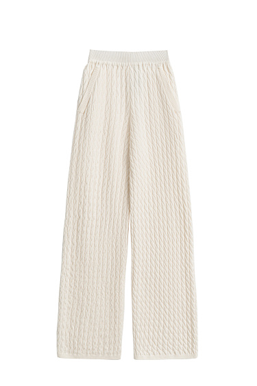 Trousers with cables made of 100% extrafine merino wool - BRUSNIKA Women Clothes
