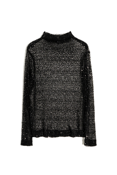 Transparent top with sequins - BRUSNIKA Women Clothes
