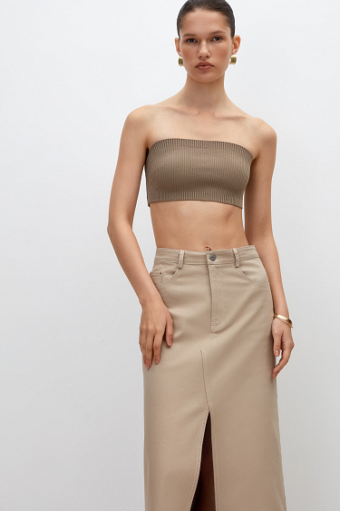 Ribbed Bandeau Top - BRUSNIKA Women Clothes