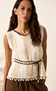 Striped cotton and linen top - BRUSNIKA. Women clothes